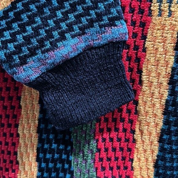 Vintage Tundra Canada Coogi Style 3D Knit Sweater Multicolor Cosby 90s Large - Picture 13 of 15